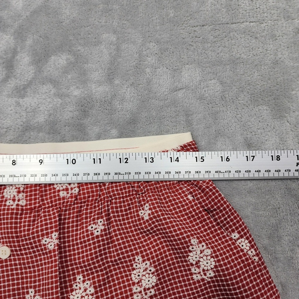 NEW Newin Ella Shorts Womens L Red Gingham Floral Lace Shabby Chic Cottagecore - Picture 10 of 14